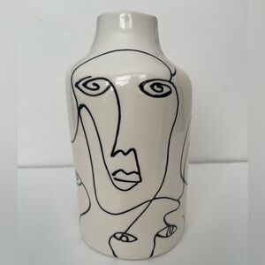 Ceramic Vase Abstract Irregular Face Design Flower Vase Minimalist Decorative